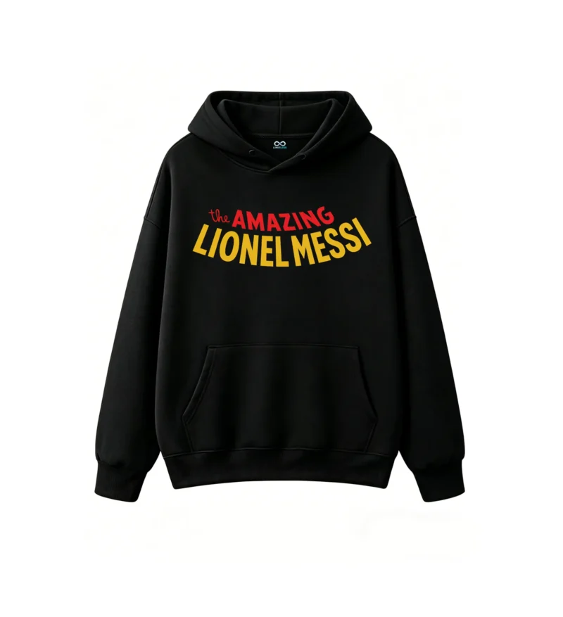 1 Buzo Messi Spiderman capucha oversize algodón doble estampado