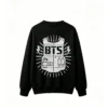 2 Buzo cuello redondo BTS, doble estampado oversize unisex