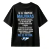 2 Remera 3 estrellas Malvinas, doble estampado oversize unisex