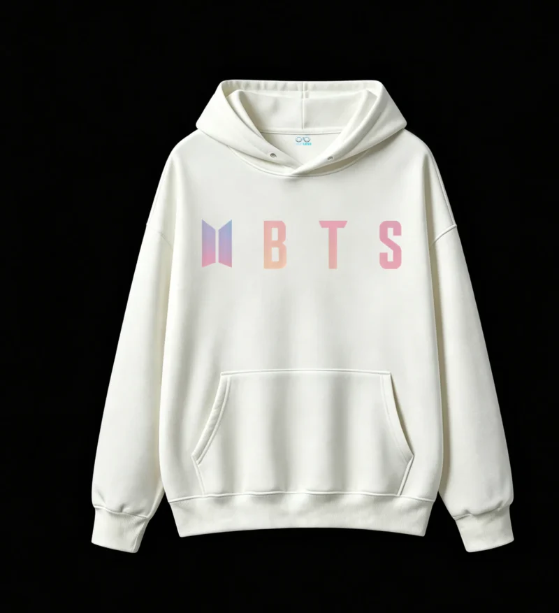 3 Buzo capucha BTS, doble estampado oversize unisex algodón