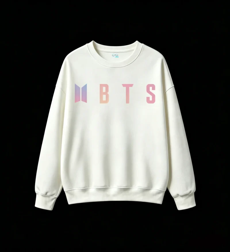 3 Buzo cuello redondo BTS, doble estampado oversize unisex