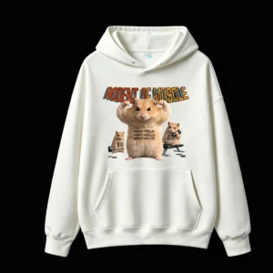 Buzo capucha hámster gym, estampado frontal oversize unisex