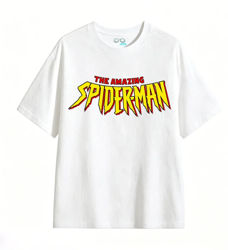 Remera Spiderman cómic, doble estampado algodón oversize unisex