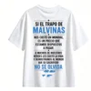 4 Remera 3 estrellas Malvinas, doble estampado oversize unisex