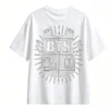 4 Remera BTS logo, doble estampado algodón oversize unisex