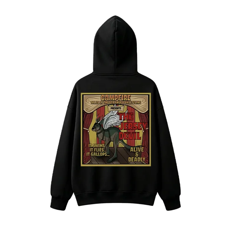 主图_01 CAMPFIRE TALES JERSEY DEVIL VINTAGE CIRCUS BACK PRINT HOODIE