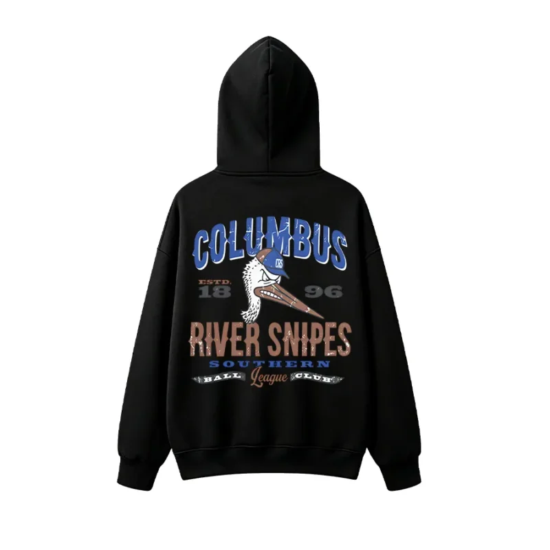 主图_01 Columbus River Snipes Vintage Baseball Back Print Hoodie