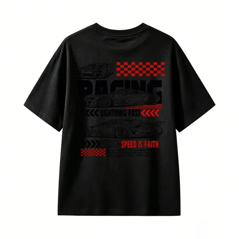 主图_01 Racing Culture Speed Is Faith Back Print T-Shirt