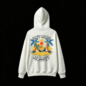 主图_02 Don't Worry Be Happy Pineapple Back Print Hoodie