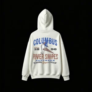 Columbus River Snipes Vintage Baseball Back Print Hoodie