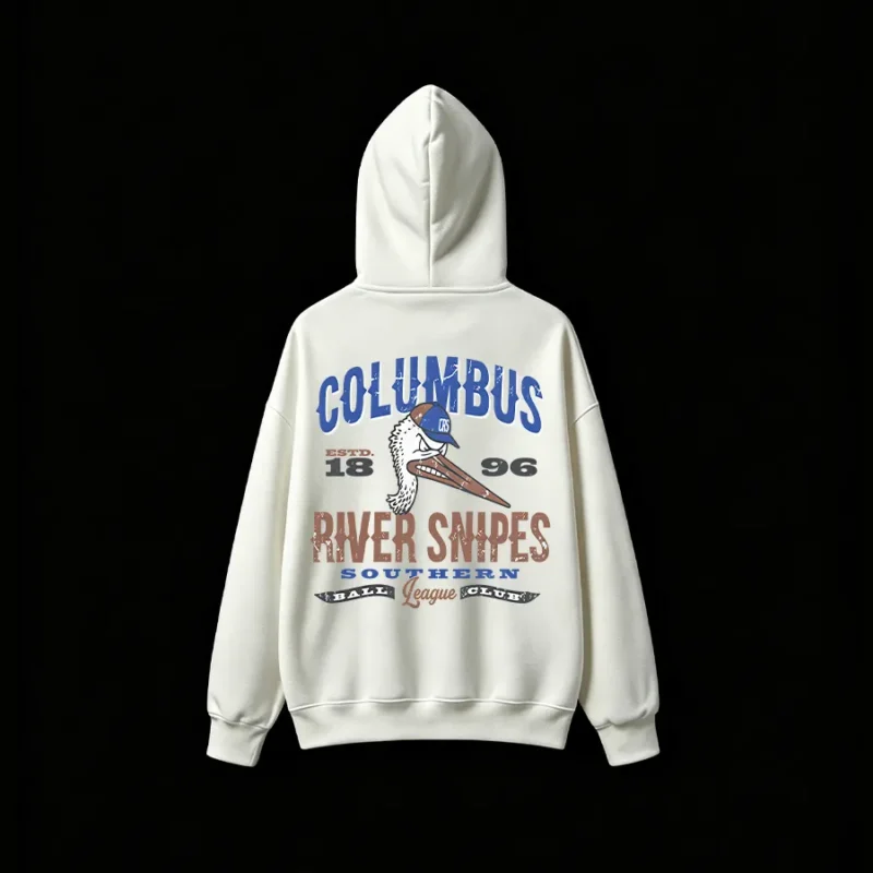 主图_02 Columbus River Snipes Vintage Baseball Back Print Hoodie