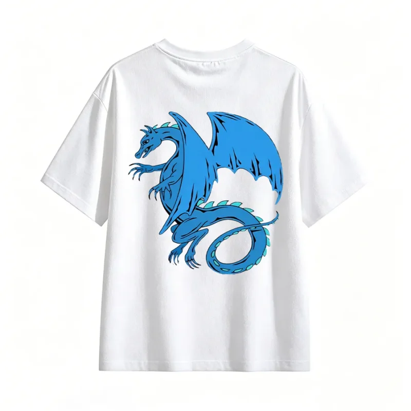主图_02 Blue Dragon Graphic Back Print T-Shirt