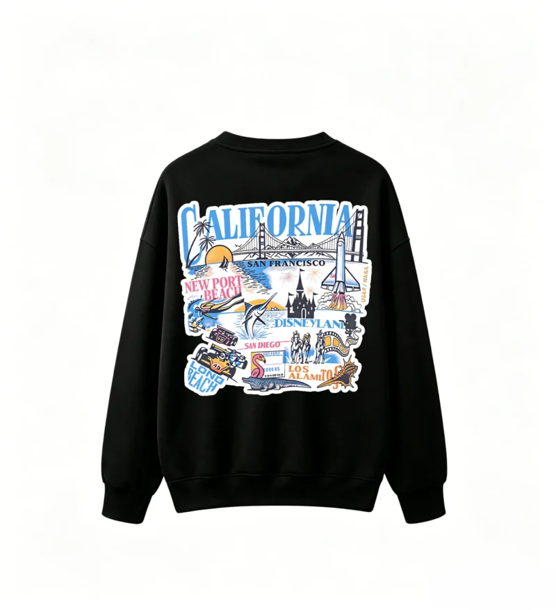 主图_1 California San Francisco Disneyland Print Sweatshirt