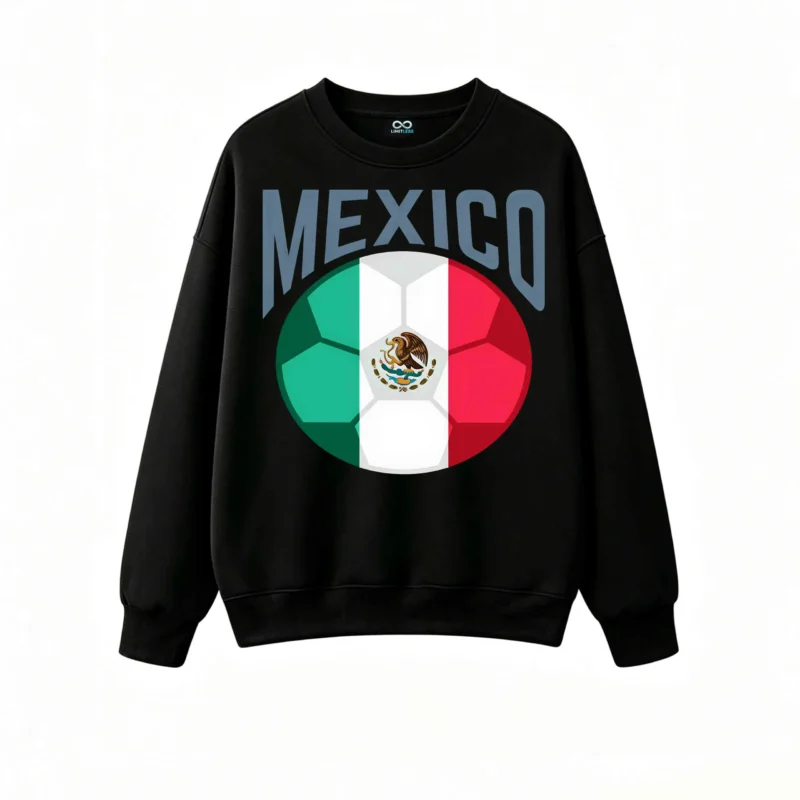 Mexico Soccer Flag Jersey Sweatshirt