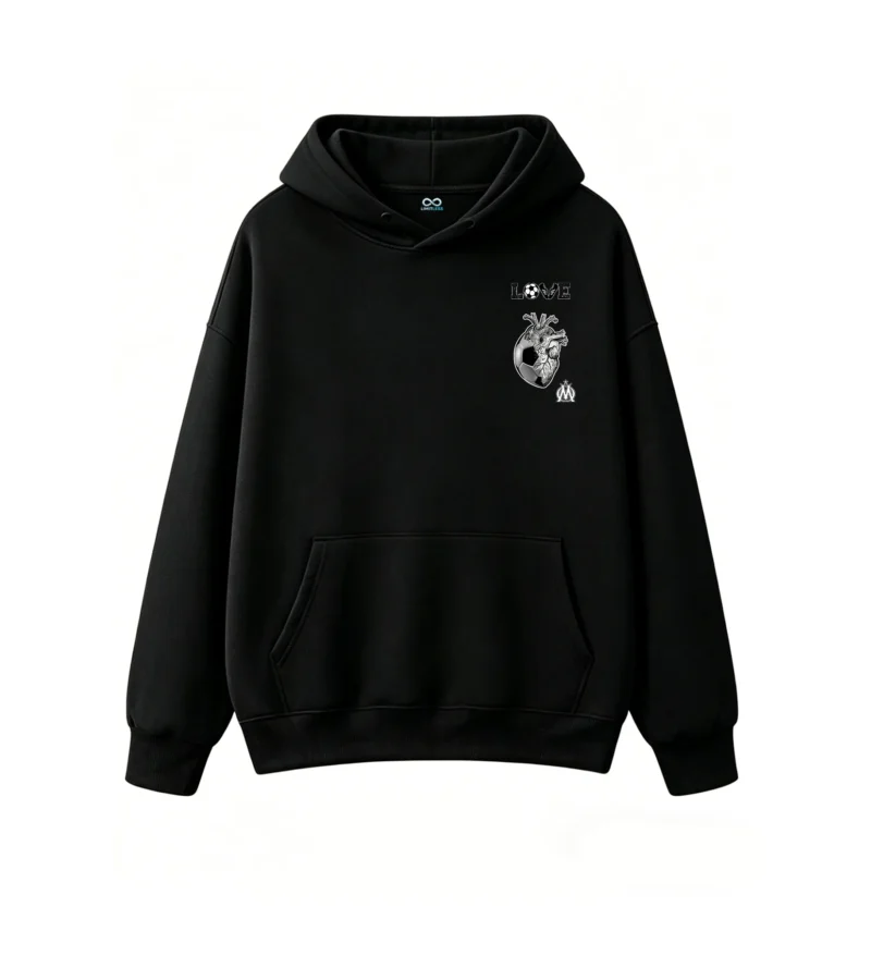 主图_1 Buzo con Capucha Algodón Estampada Corazón Fútbol Love Casual Premium