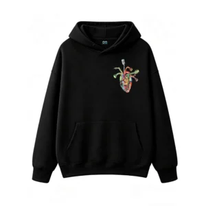 Buzo con Capucha Algodón Estampado Corazón Musical Jazz Premium