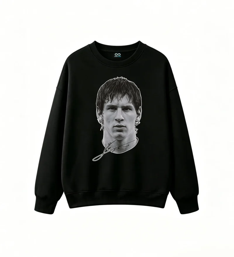 Lionel Messi Vintage Portrait Signature Sweatshirt