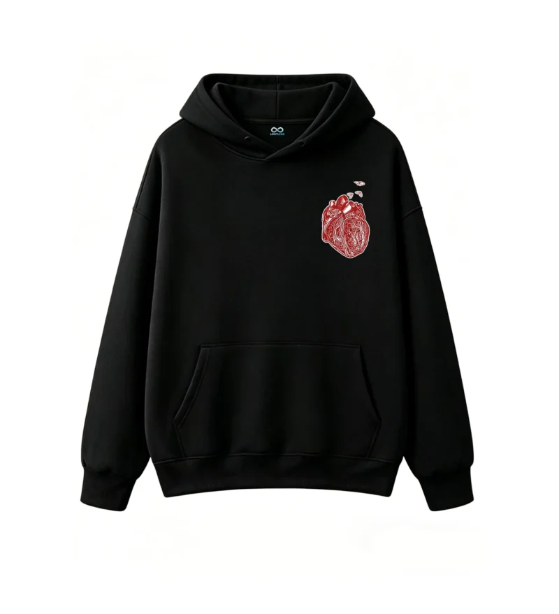 主图_1 Buzo con Capucha Algodón Estampado Corazón Anatómico Gótico Y2K Premium