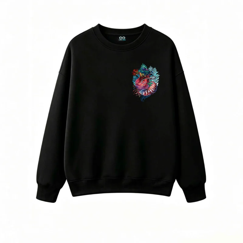 Buzo Cuello Redondo Algodón Estampado Corazón Nautilus Arte Surrealista