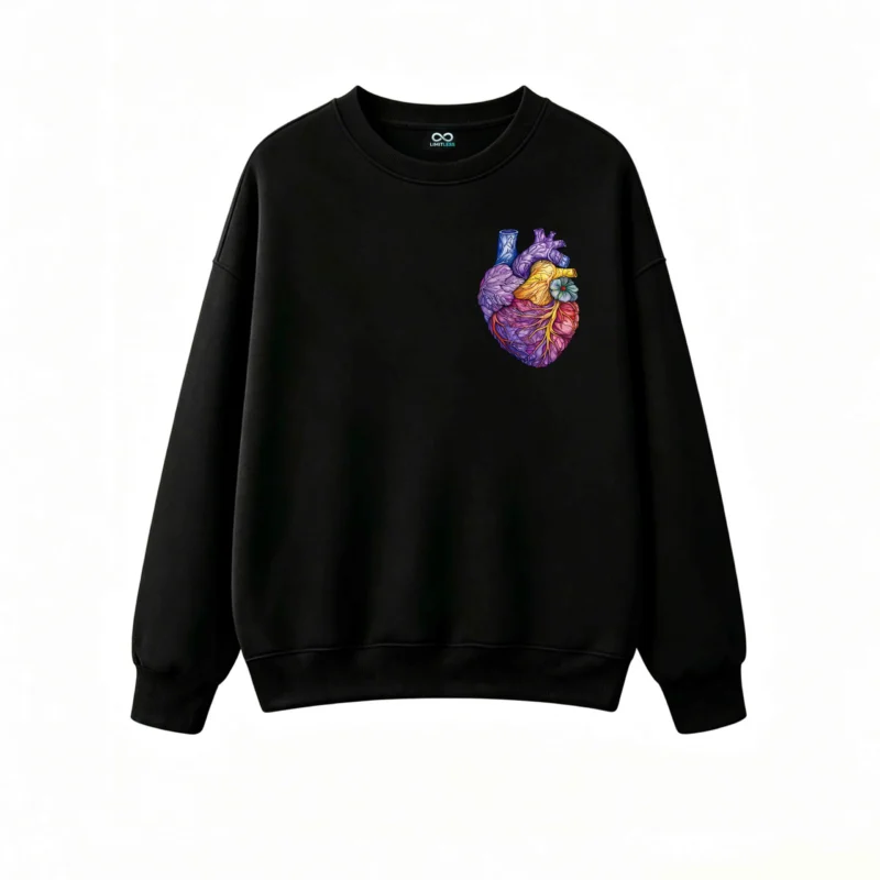 Buzo Cuello Redondo Algodón Estampado Corazón Anatómico Full Color Art