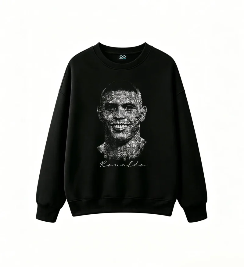 Cristiano Ronaldo Typographic Portrait Sweatshirt