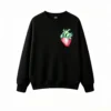Buzo Cuello Redondo Algodón Estampado Corazón Frutilla Diseño Artístico