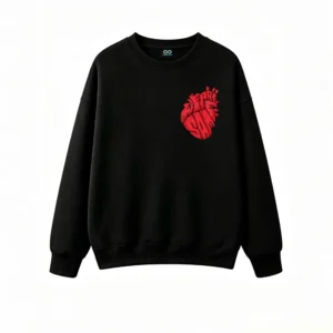 Buzo Cuello Redondo Algodón Estampado Corazón Urbano Diseño Exclusivo