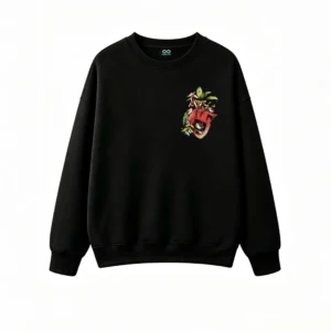 主图_1 Buzo Cuello Redondo Algodón Estampada Corazón Botánico Flores Premium