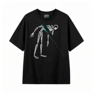 Remera Algodón Estampado Esqueleto Abstracto Urbano Premium