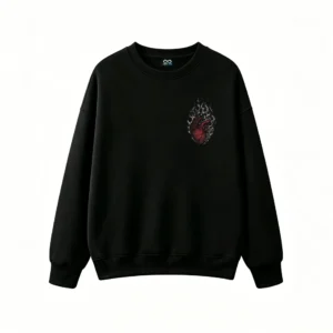 主图_1 Buzo Cuello Redondo Algodón Estampada Corazón Fuego Diseño Urbano Oversize