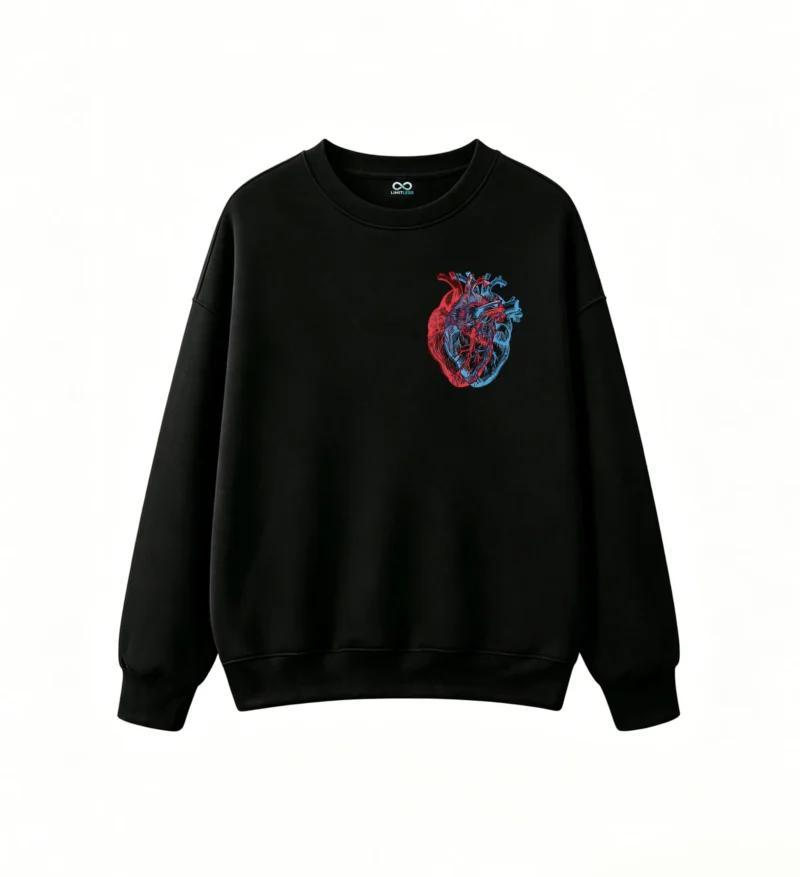 Buzo Cuello Redondo Algodón Estampado Corazón Anatomía Ciencia Premium