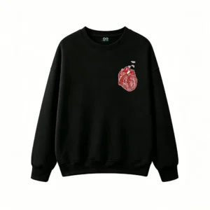 Buzo Cuello Redondo Algodón Estampado Corazón Anatómico Diseño Gótico