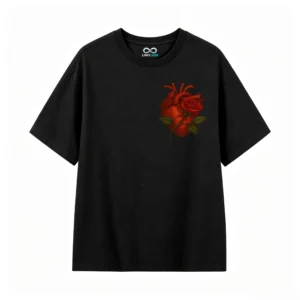 Remera Algodón Estampada Corazón Rosa Anatomía Casual Art