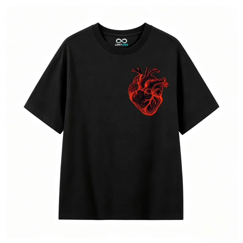 Remera Algodón Estampado Corazón Anatómico Minimalista