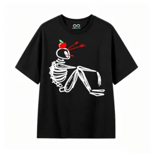 主图_1 Remera Algodón Estampado Esqueleto Manzana Premium Oversize
