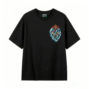 Remera Algodón Estampado Corazón Marino Corona Premium