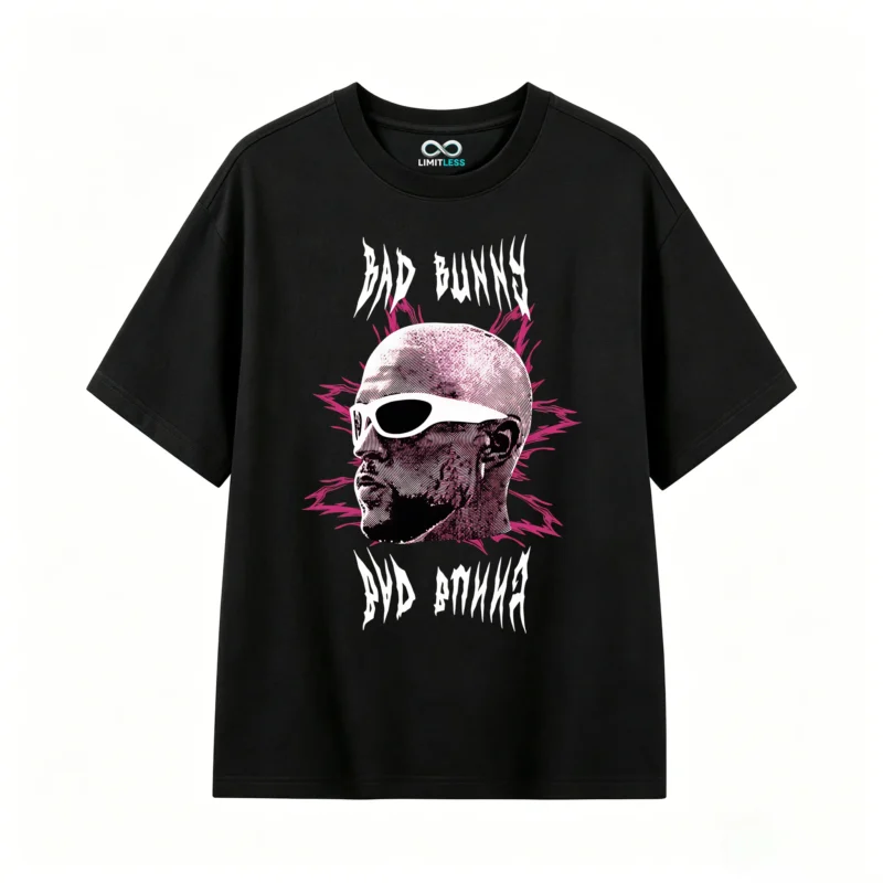 主图_1 Remera Algodón Bad Bunny Estampado Urbano Oversize Premium