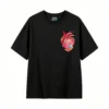 Remera Algodón Estampado Corazón Remendado Diseño Artístico
