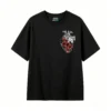 Remera Algodón Estampado Corazón Flores Tattoo Urbano Premium