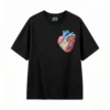 Remera Algodón Estampado Corazón Anatómico Origami Premium