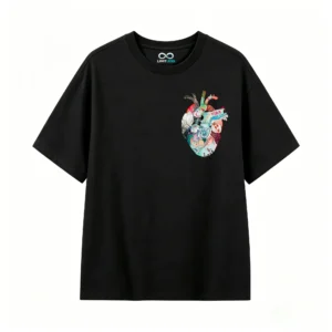 Remera Algodón Estampado Corazón Vida Abstracto Premium