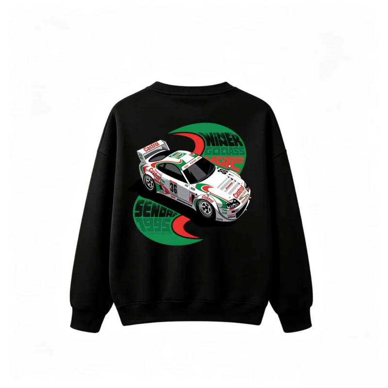 主图_1 Toyota Supra Castrol 1995 JDM Racing Car Crew Neck Sweatshirt