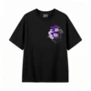 Remera Algodón Estampado Corazón Flores Violeta Premium