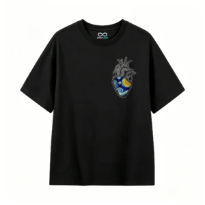 Remera Algodón Estampado Corazón Van Gogh Artístico Trendy