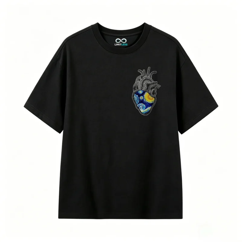 Remera Algodón Estampado Corazón Van Gogh Artístico Trendy