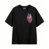 Remera Algodón Estampado Corazón Anatómico Flores Premium