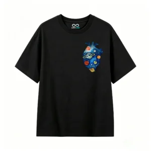 Remera Algodón Estampado Corazón Galaxia Espacio Premium