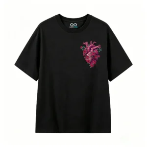 Remera Algodón Estampado Corazón Rosas Geométrico Casual