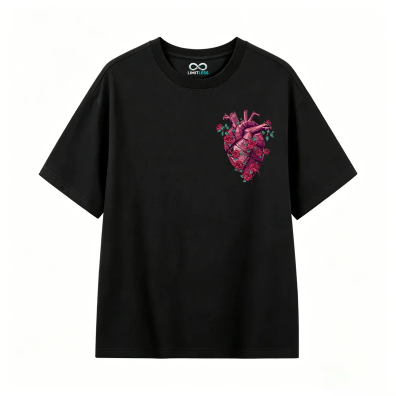 主图_1 Remera Algodón Estampado Corazón Rosas Geométrico Casual