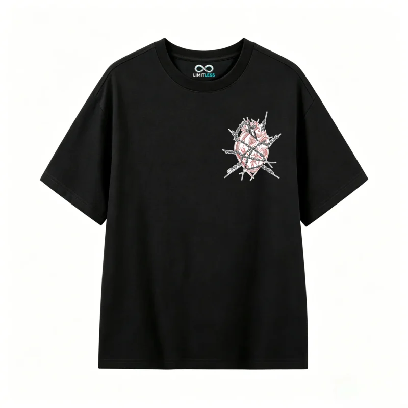 主图_1 Remera Algodón Estampado Corazón Gótico Estilo Urbano Premium